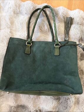Patricia Nash Forest Green Tote with Tassel